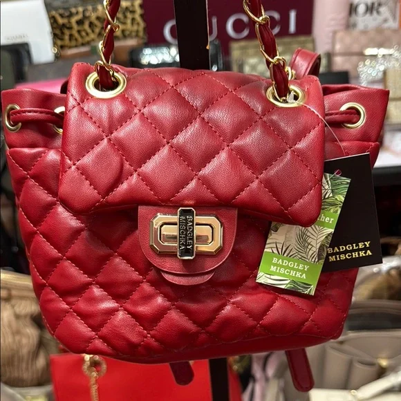 Badgley Mischka | Bags | Badgley Mischka Red Quilted  display picture 1